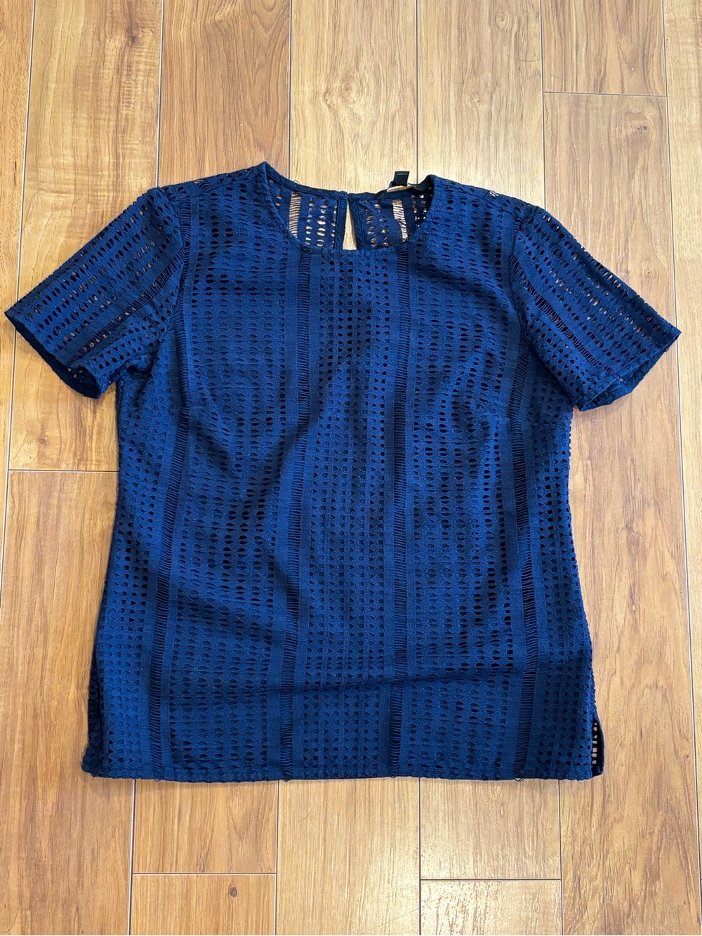 Banana Republic Navy Blue Eyelet Top